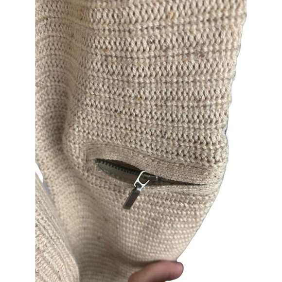 Small Neely Women's Beige Pullover Cashmere Silk Blend Sweater Arm Zipper Detail - Picture 4 of 8